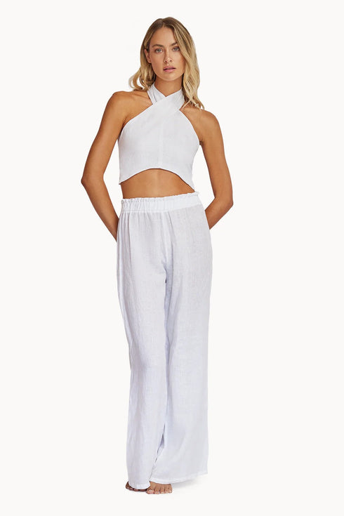 PQ Swim Water Lily Linen Wrap Top